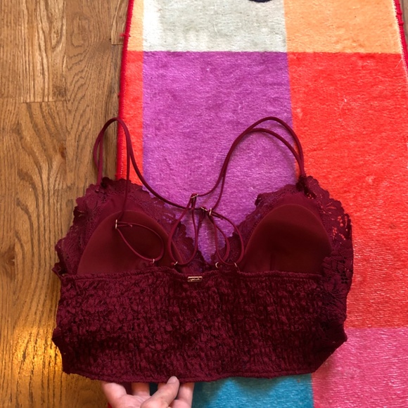 Arie Bralette With Pads Womens No Tag Fits Like Medium Burgundy Maroon - Picture 4 of 7